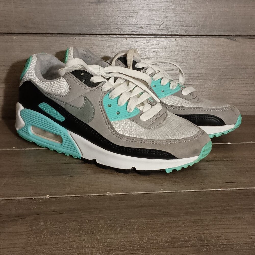 Nike Air Max 90 Women Sneakers CD0490-104 Size 6 Turquoise White